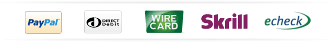 paypal, direct debit, wire card, skrill, webmoney, echeck