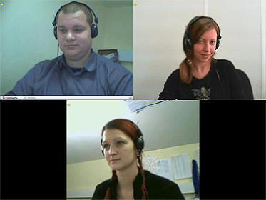 Full screen Symmetric video conference