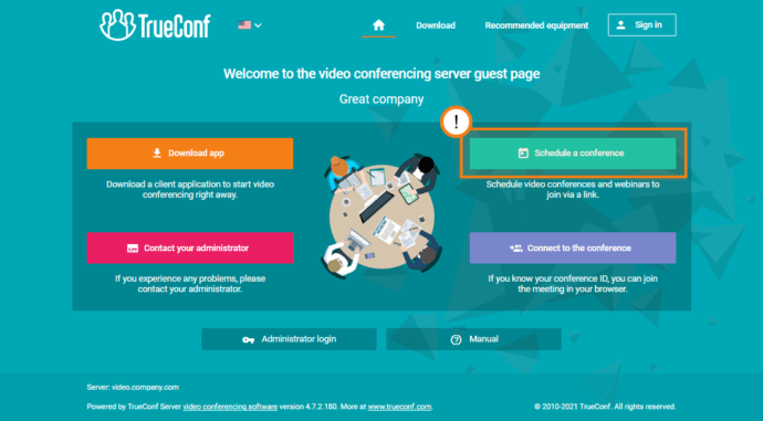 How to schedule a video conference on TrueConf 3