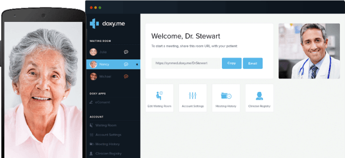Doxy is a HIPAA-compliant video conferencing