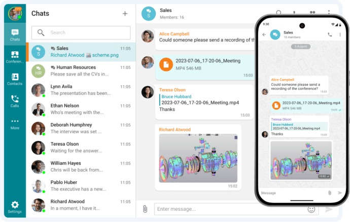 Exchanging Text Messages and Files