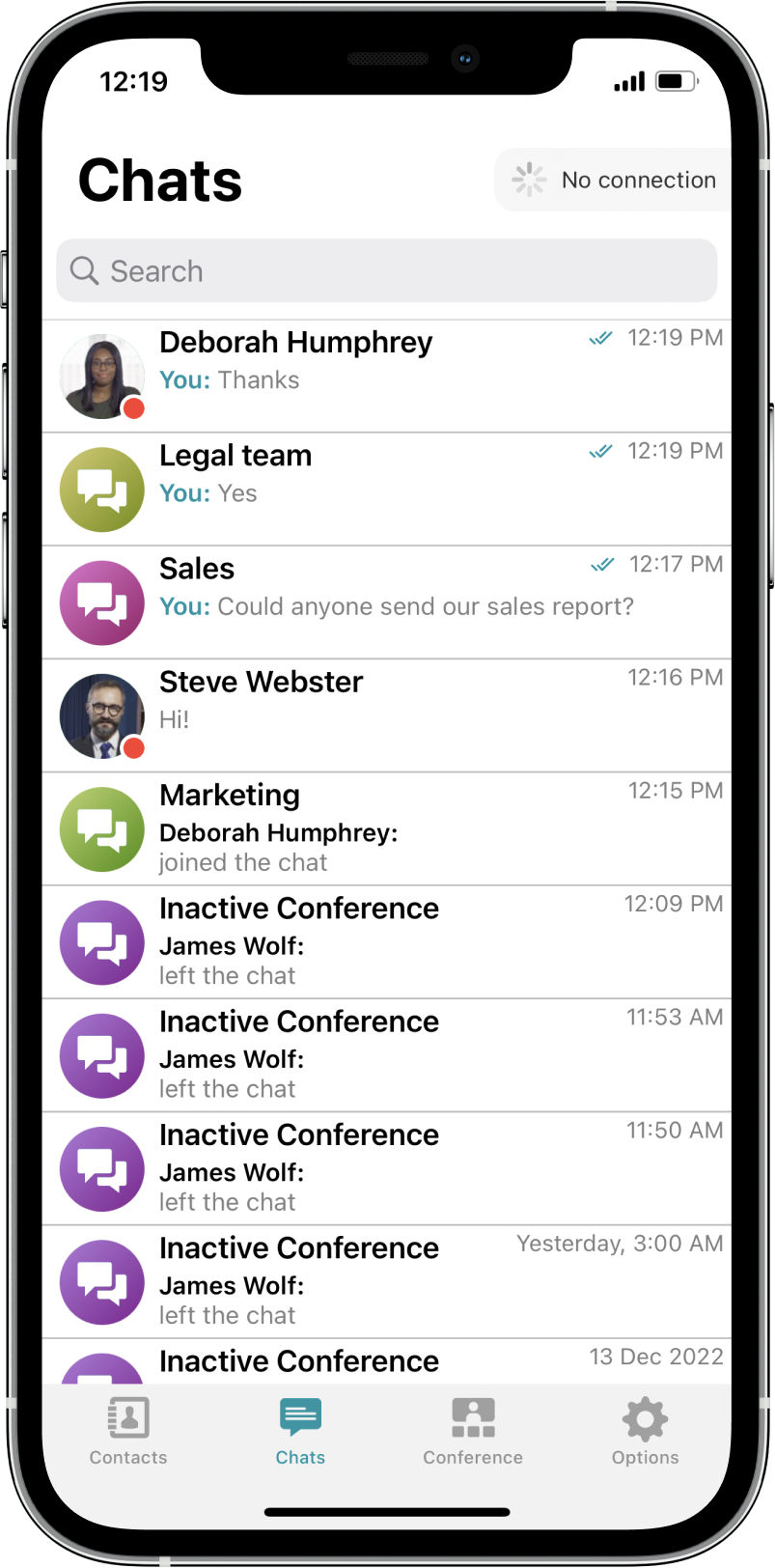 TrueConf 3.3 for iOS: new UI, Smart meeting mode, offline access to chats, contacts, and call history 7
