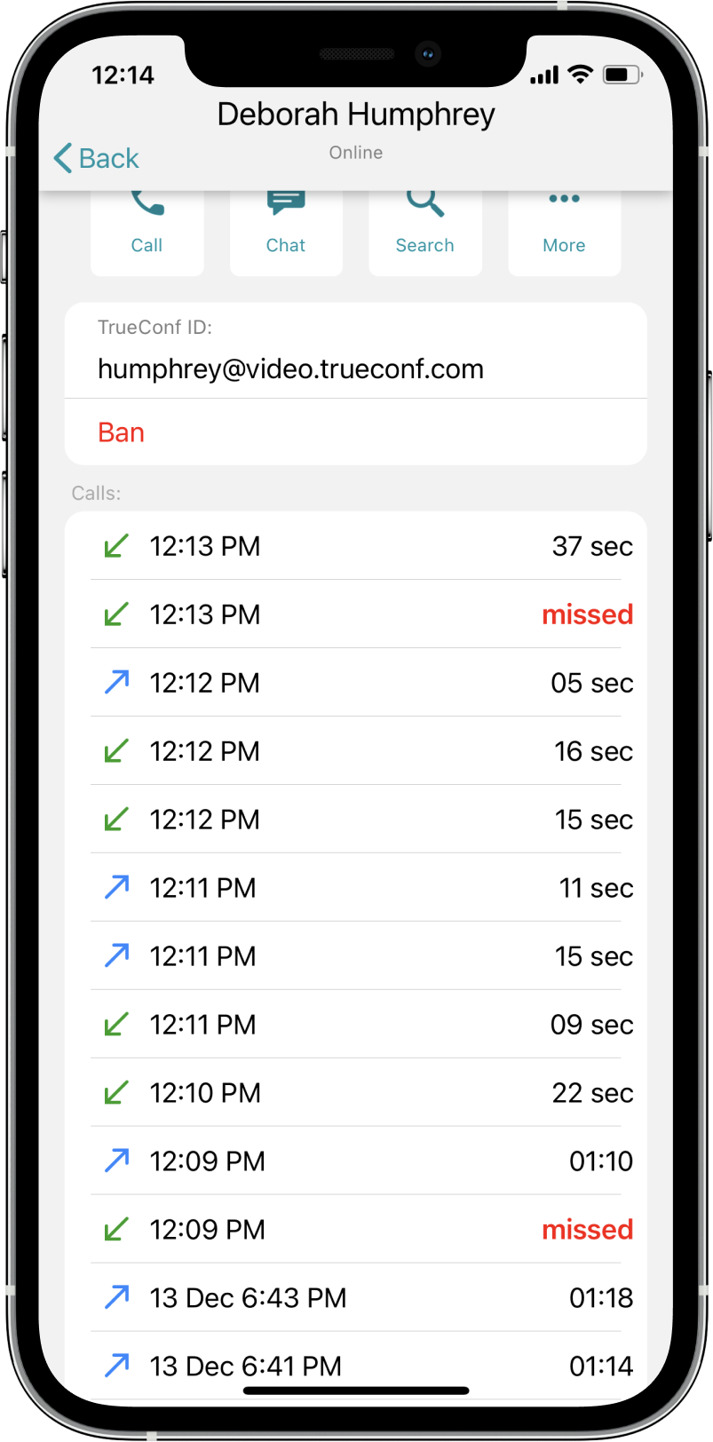 TrueConf 3.3 for iOS: new UI, Smart meeting mode, offline access to chats, contacts, and call history 16