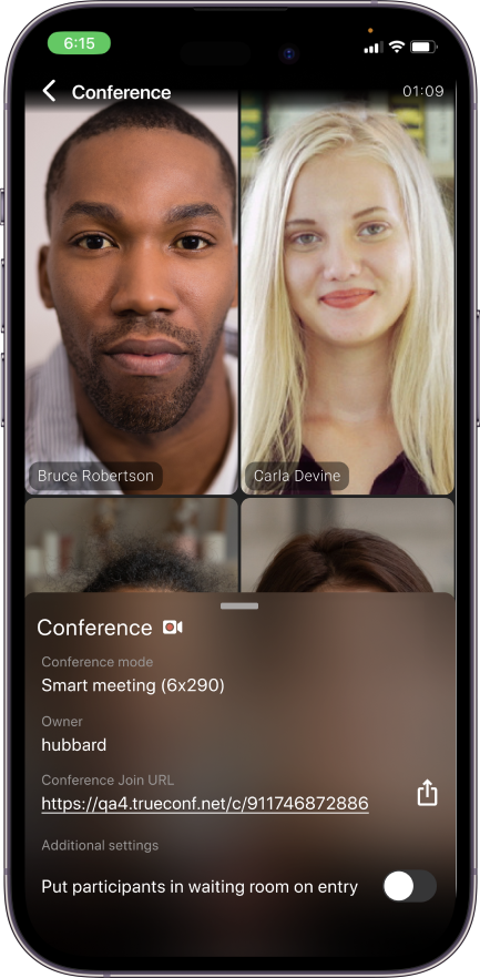 TrueConf 3.5 for iOS: Smart layouts and support for waiting rooms 11