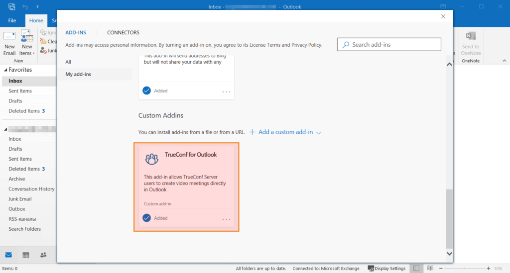 How Outlook users can install TrueConf add-on 12