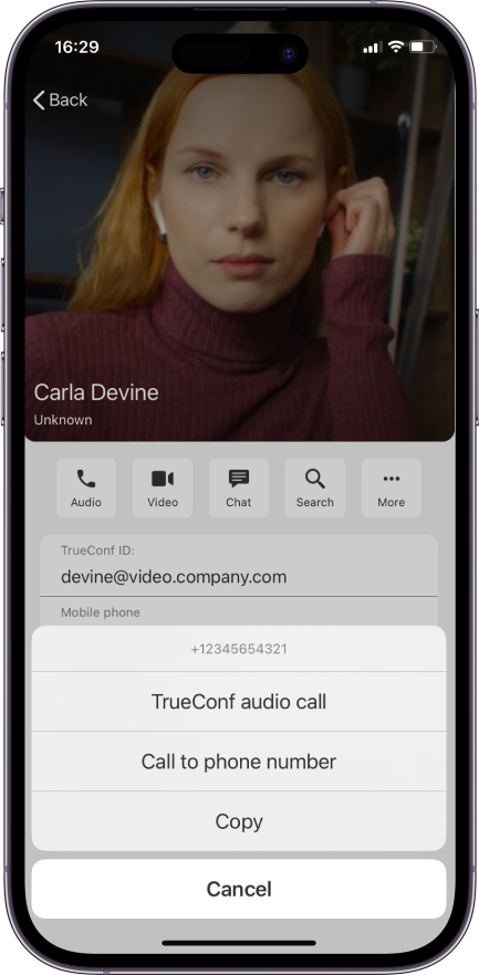 TrueConf 3.5.3 for iOS: meeting lock 8