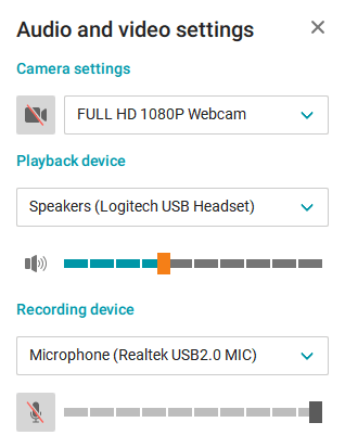 TrueConf microphone setting