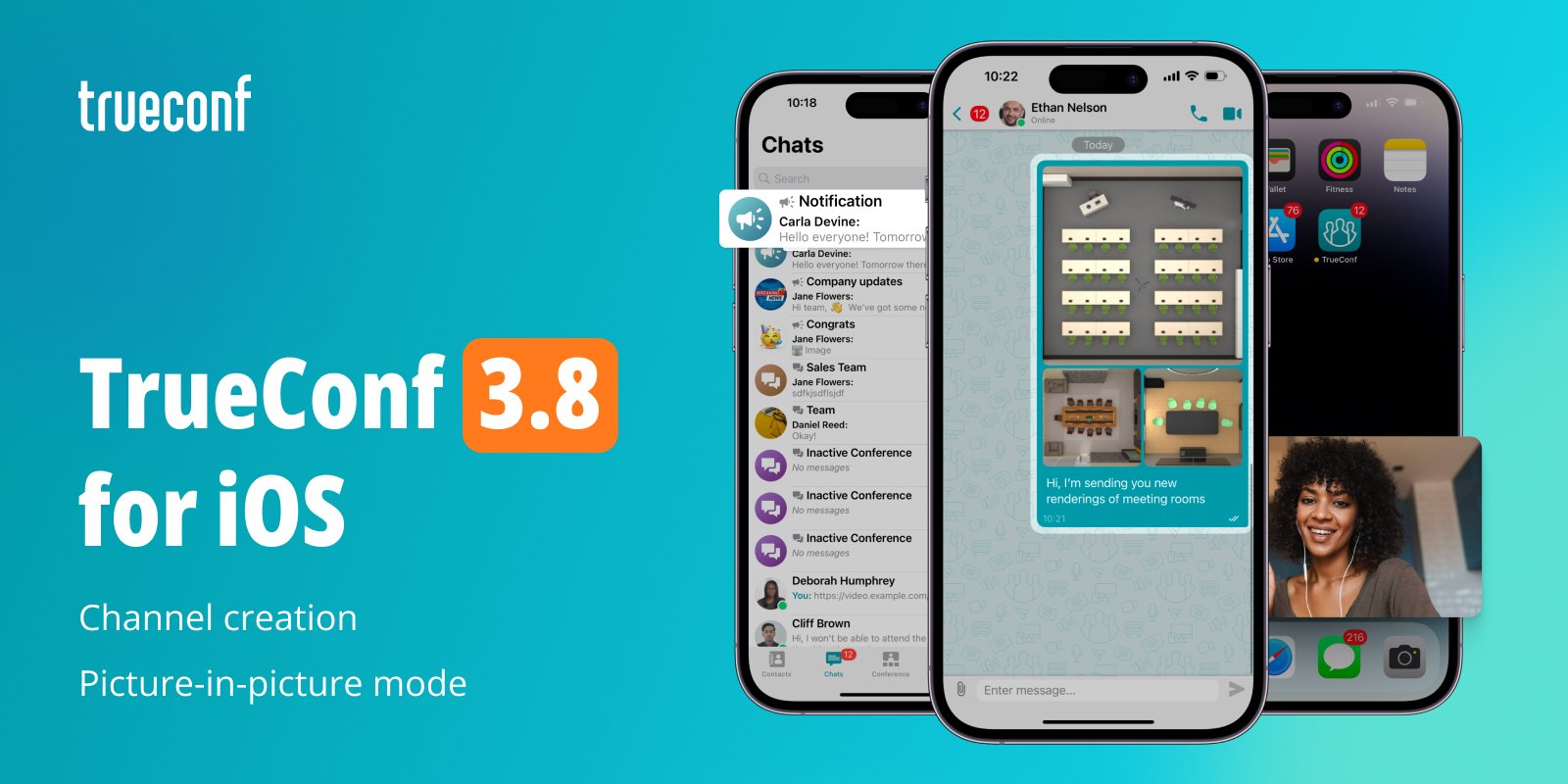 TrueConf 3.8 for iOS: channel creation and picture-in-picture mode 1