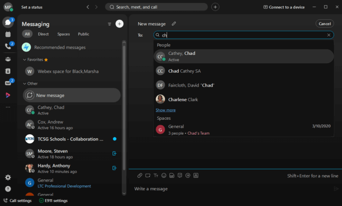Webex vs Zoom vs TrueConf: Messaging Functionality