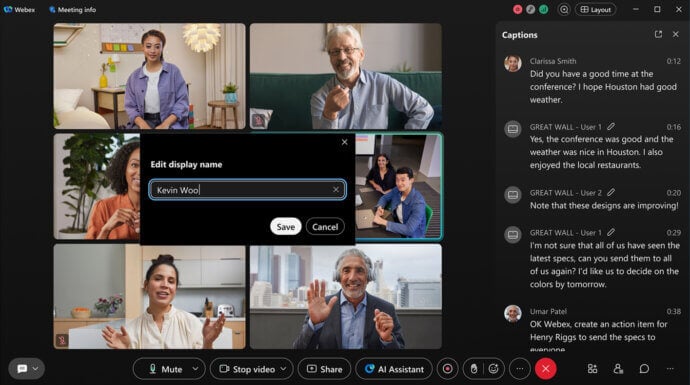 Webex vs Zoom vs TrueConf: AI Features