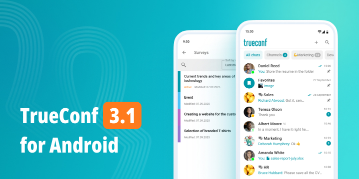 TrueConf 3.1 for Android: new chat features and surveys