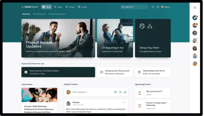Enterprise Intranet: A Complete Guide to Modern Corporate Communication 6 Haiilo interface