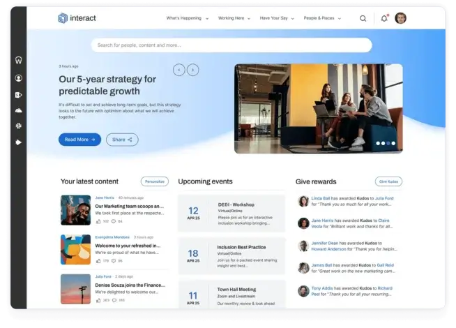 Enterprise Intranet: A Complete Guide to Modern Corporate Communication 8 Interact platform interface