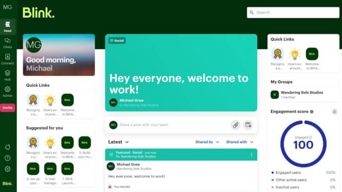 Enterprise Intranet: A Complete Guide to Modern Corporate Communication 5 Blink interface