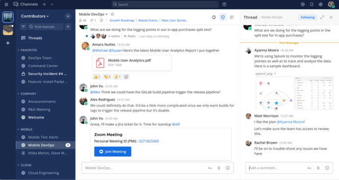 mattermost chat interface