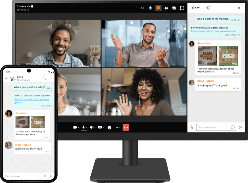 Video meetings and chat with colleagues