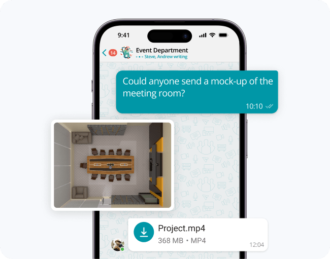 Using group chat for team information sharing