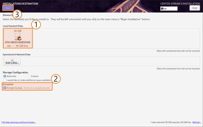 How to encrypt a disk on the machine with TrueConf Server 24
