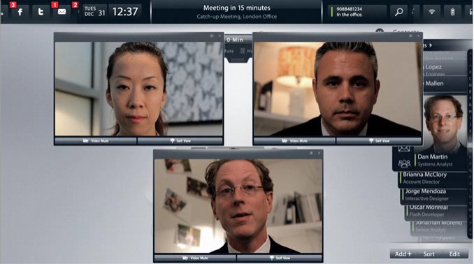 Avaya video meeting interface