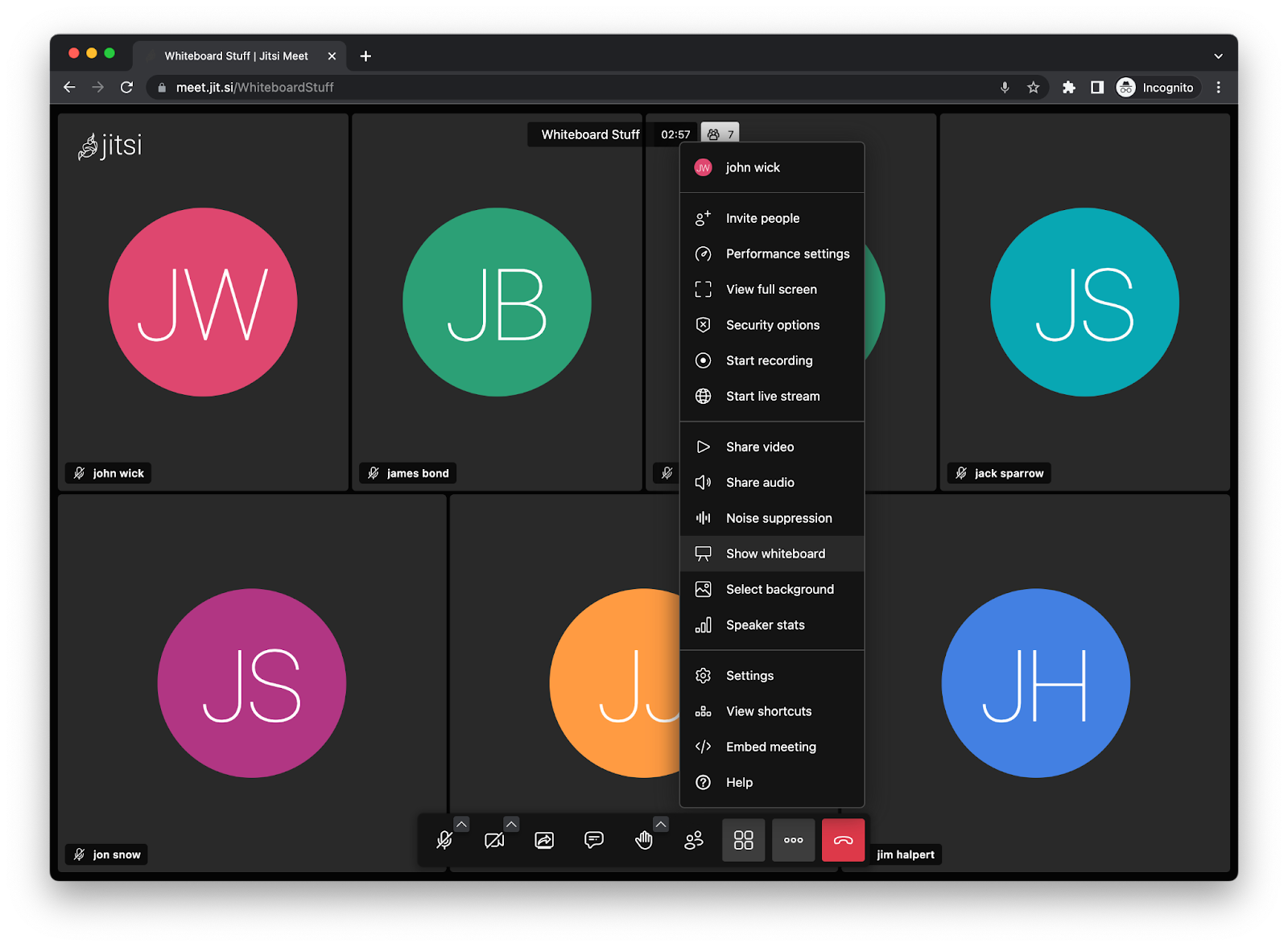 Jitsi interface