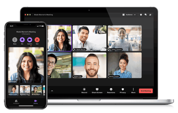 Vonage video meeting interface