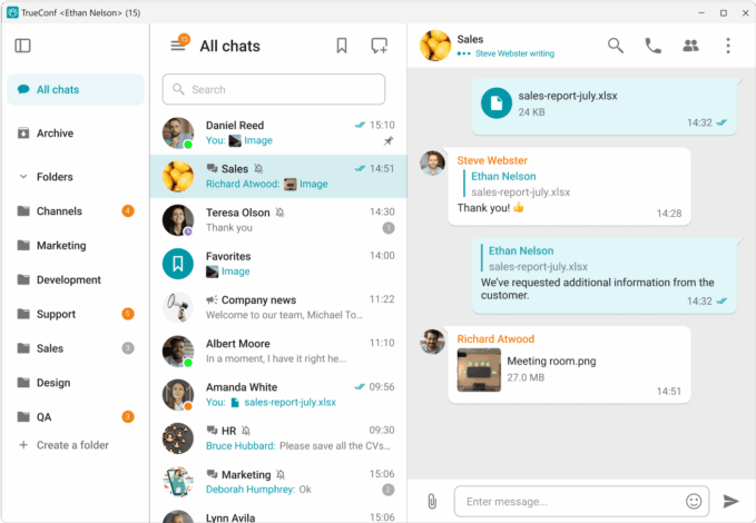 TrueConf document sharing in secure video meetings and group chats TrueConf document sharing in secure video meetings and group chats