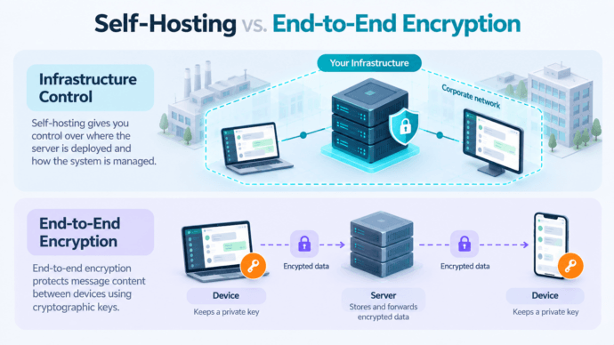 Self-Hosted WhatsApp Alternative: 4 Private Messaging Platforms Compared 9 Self-Hosting vs. End-to-End Encryption