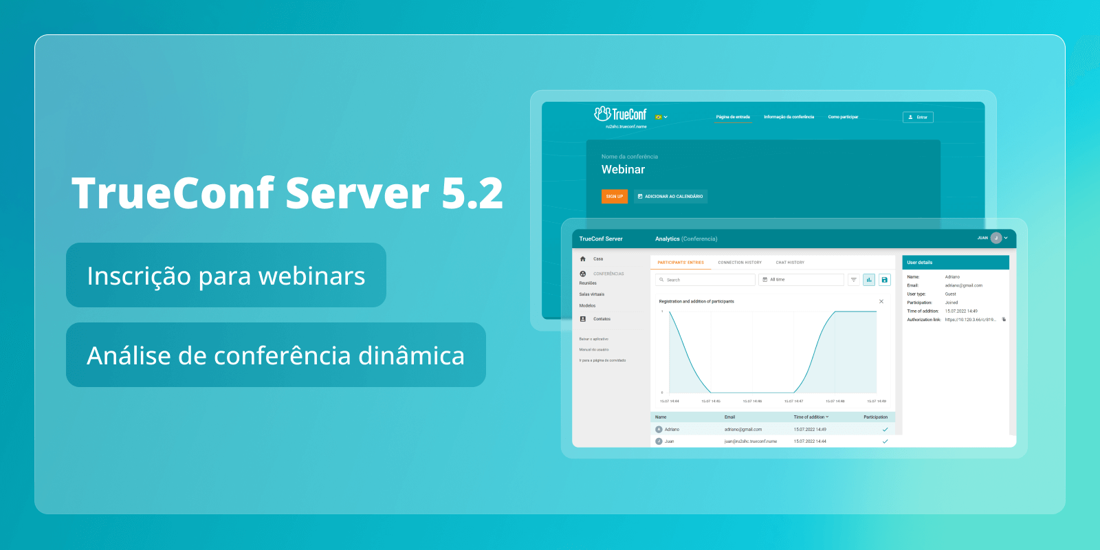 TrueConf Server 5.2: registro para webinars e análises dinâmicas de conferência 8