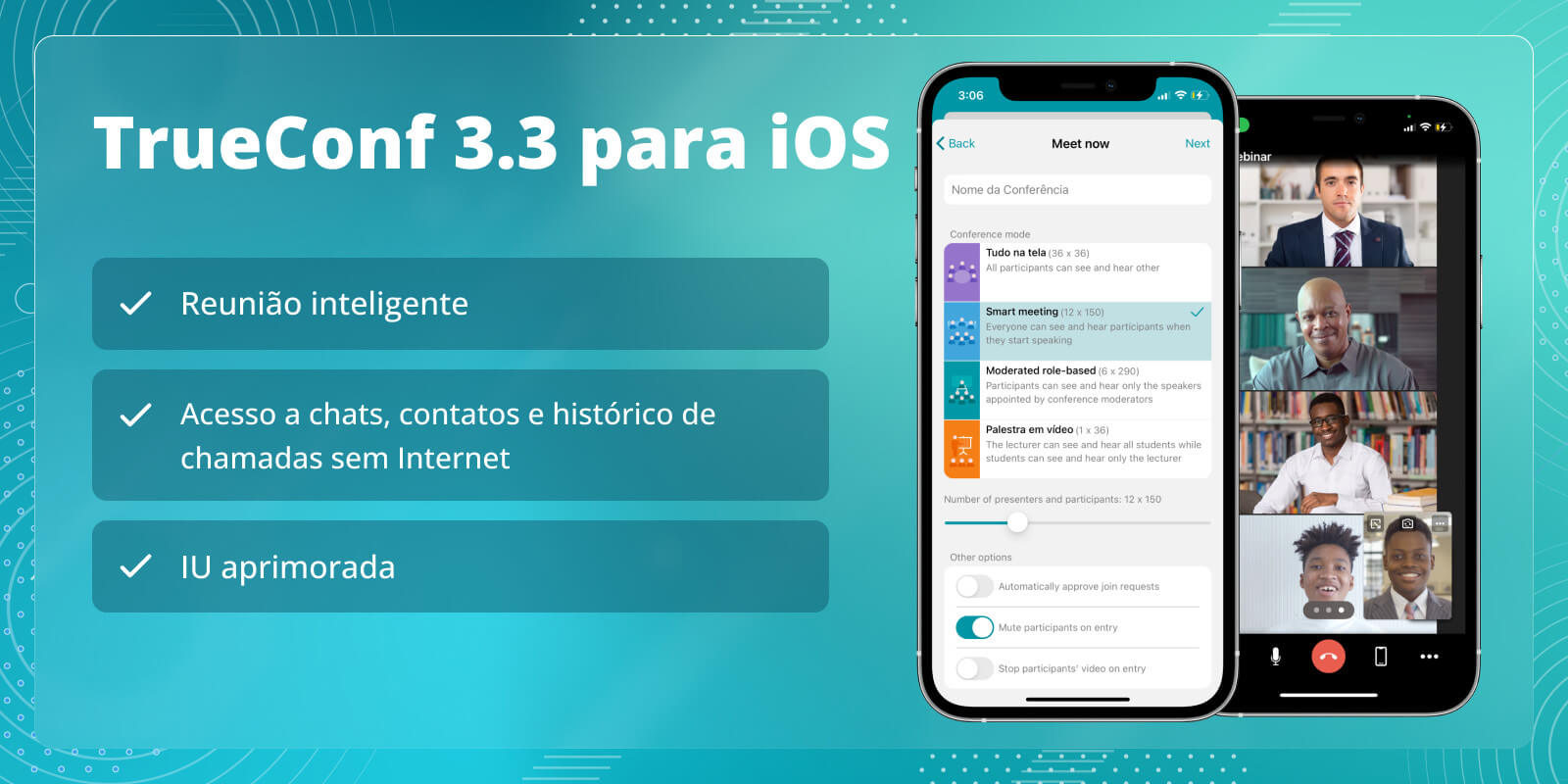 TrueConf 3.3 para iOS: nova interface do usuário, modo de reunião inteligente, acesso offline a chats, contatos e histórico de chamadas 1