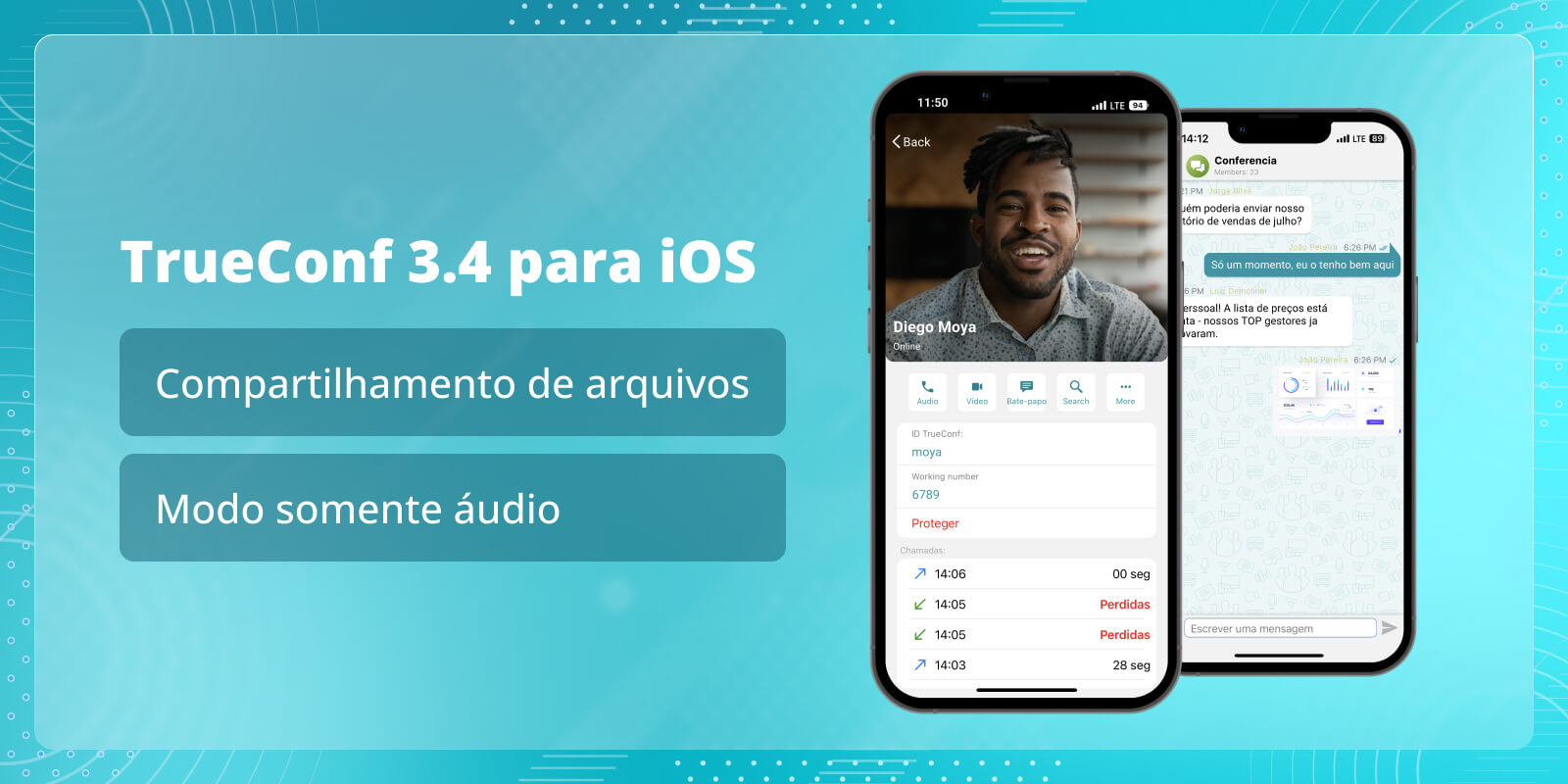 TrueConf 3.4 para iOS: compartilhamento de arquivos e modo somente áudio 1