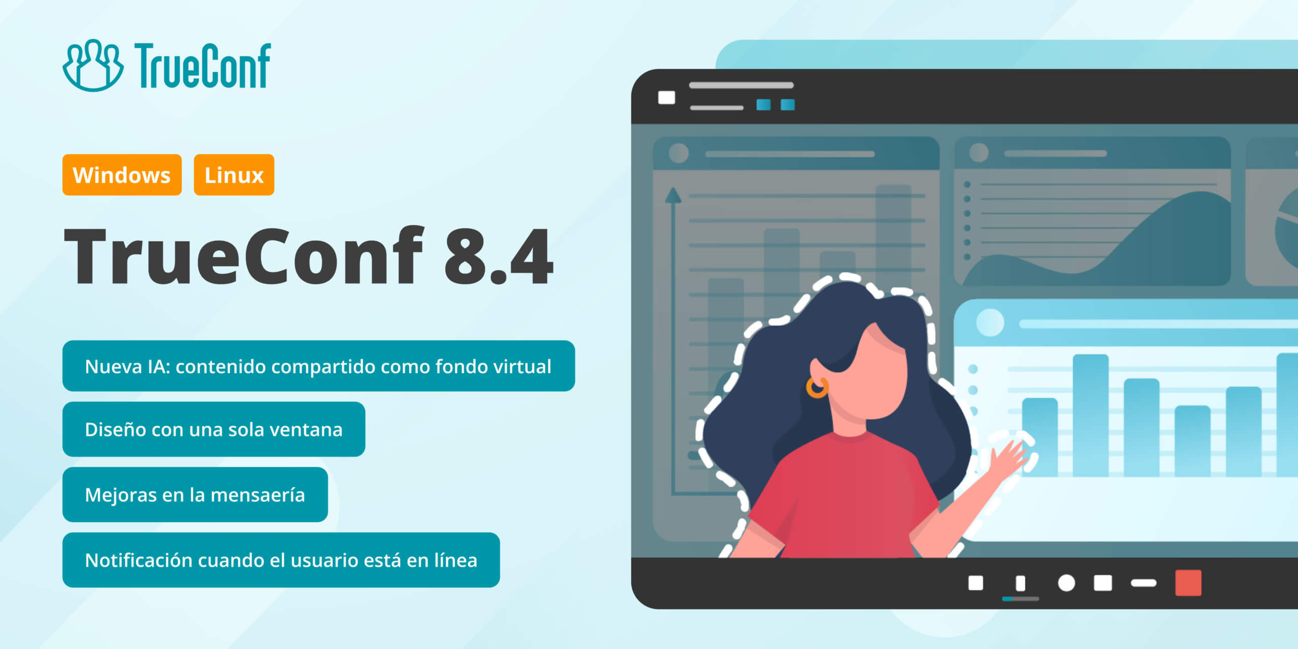 TrueConf 8.4: nueva IA, diseño con una sola ventana y notificación cuando el usuario se conecta 3