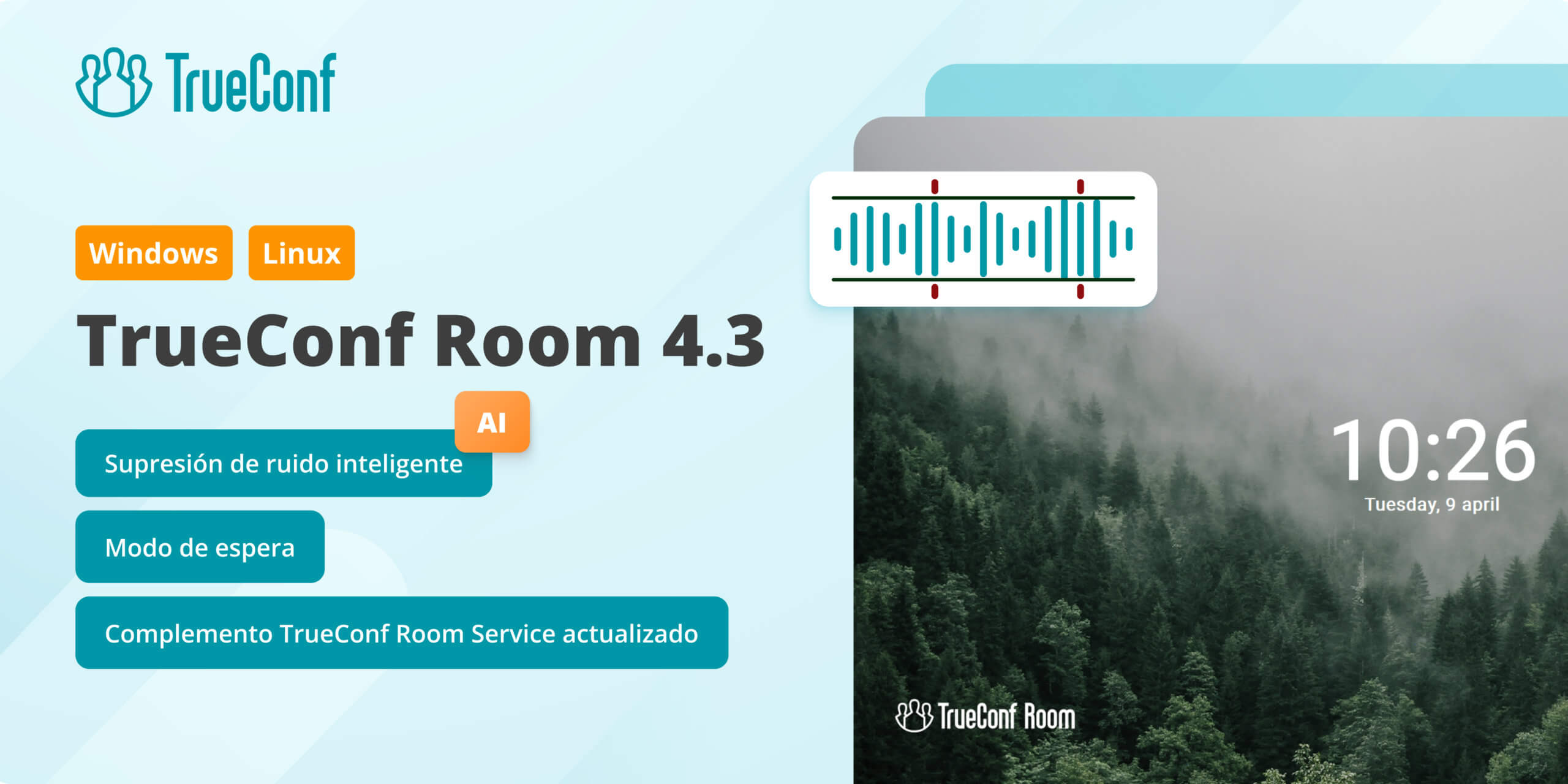 TrueConf Room 4.3: Supresión de ruido inteligente y modo de espera 1