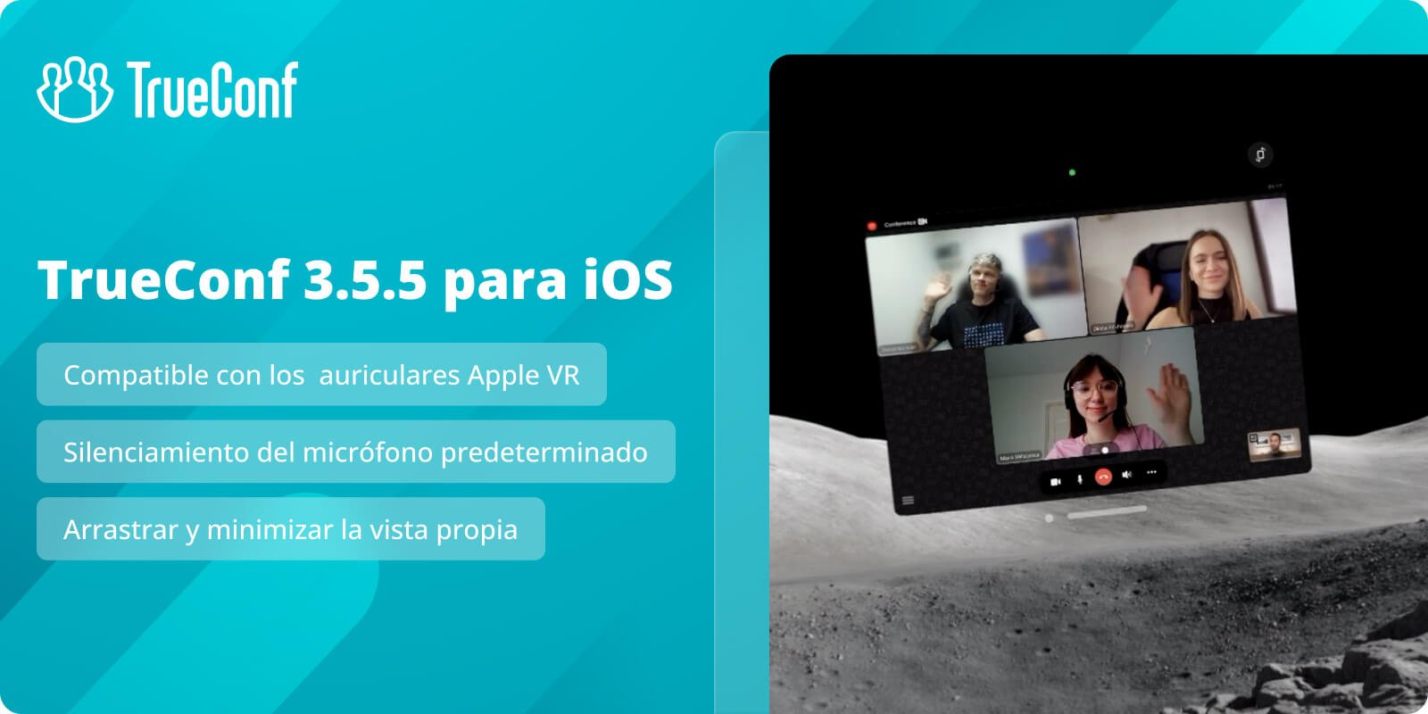 TrueConf 3.5.5 para iOS: compatible con Apple Vision Pro y silenciamiento del micrófono predeterminado 1