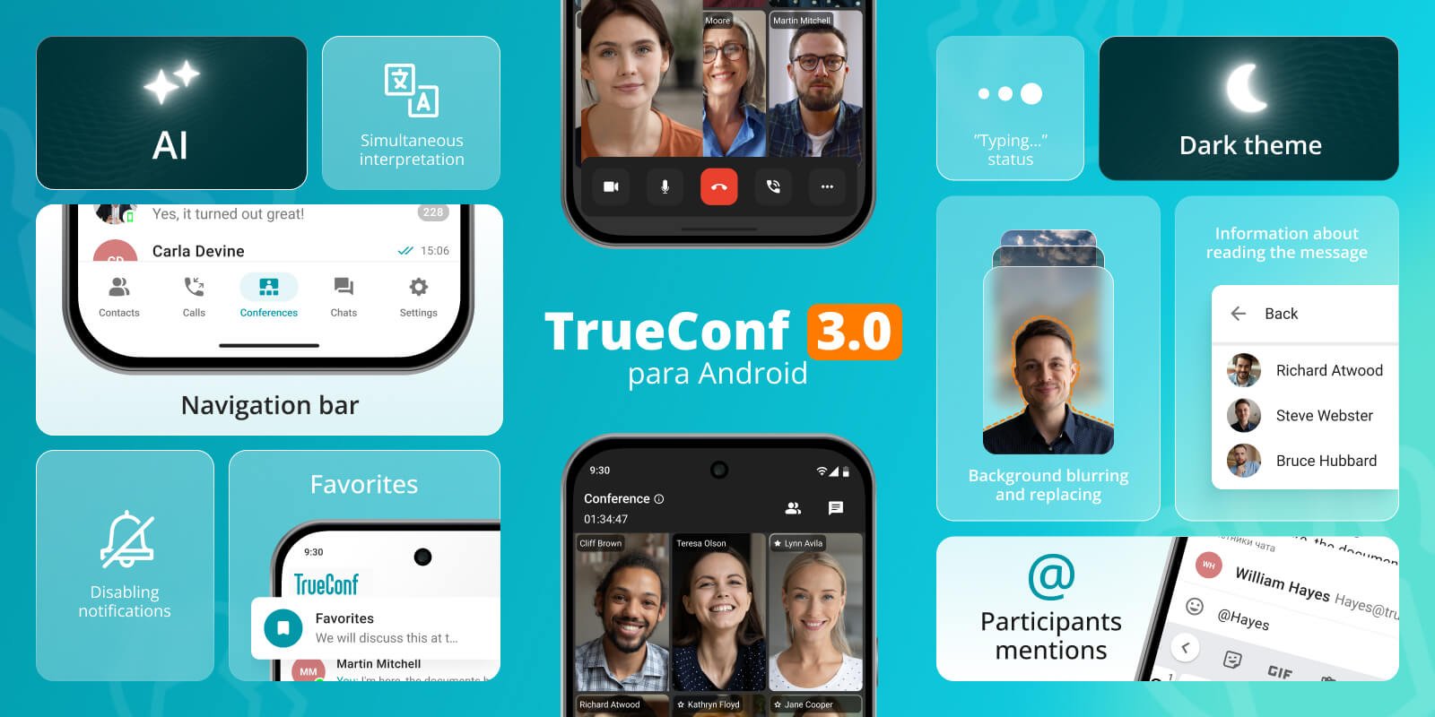 Actualización mayor del TrueConf 3.0 para Android: nueva interfaz de usuario, IA y mejoras en la mensajería 1