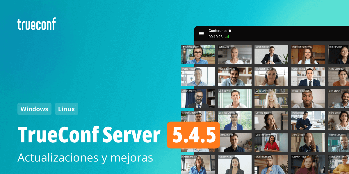 TrueConf Server 5.4.5: actualizaciones y mejoras