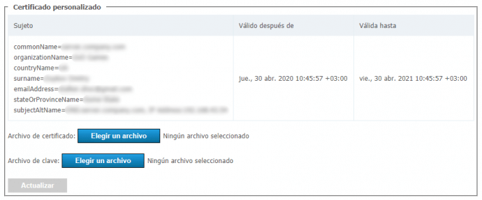 TrueConf Server la notificación de certificado añadido
