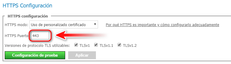 TrueConf Server el puerto HTTPS