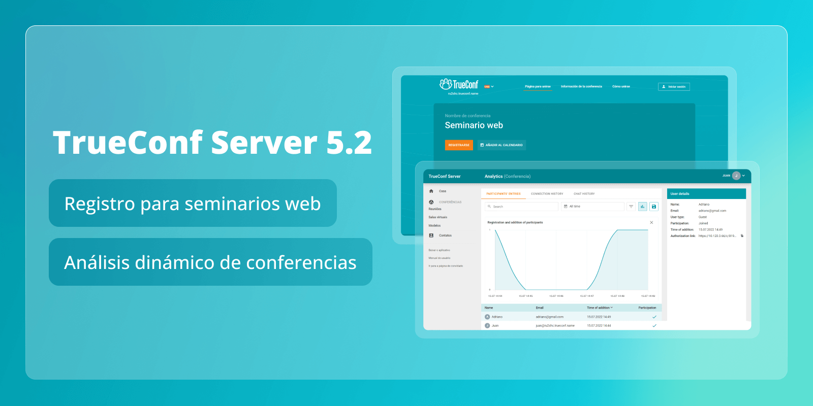 TrueConf Server 5.2: registro para seminarios web y análisis dinámico de la conferencia 4