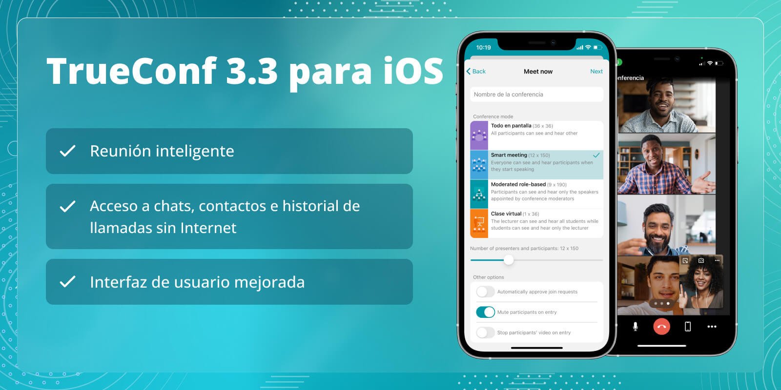TrueConf 3.3 para iOS: nueva interfaz de usuario, modo de reunión inteligente, acceso sin conexión a chats, contactos e historial de llamadas 1