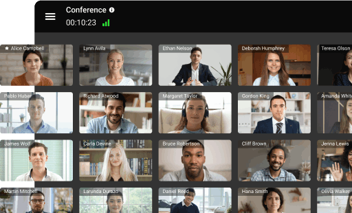 Online meeting with multiple participants shown in a video conference layout.
