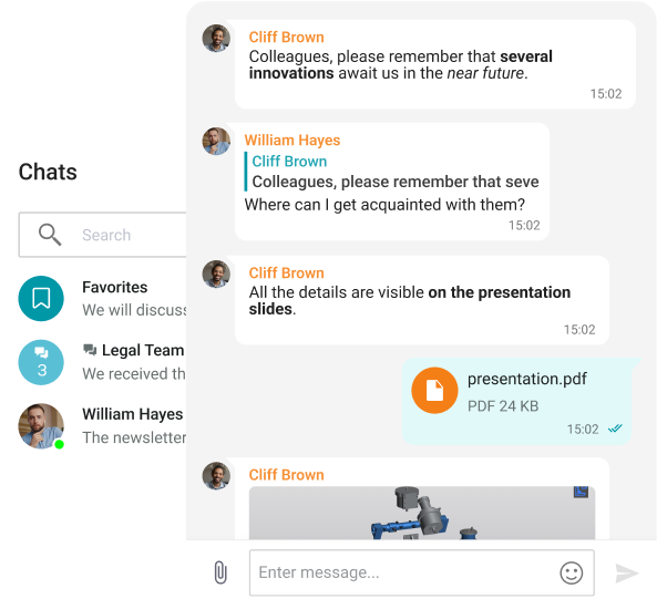 App interface with group chats.