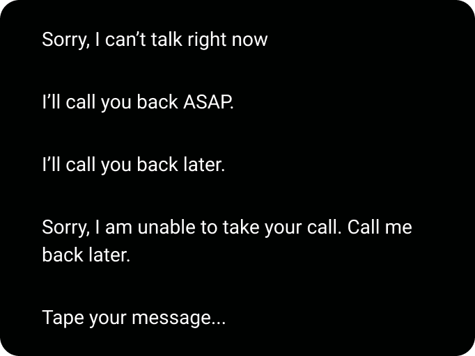 Quick replies to incoming calls