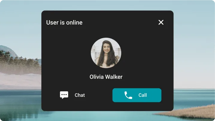 Notificação da aparição on-line do usuário