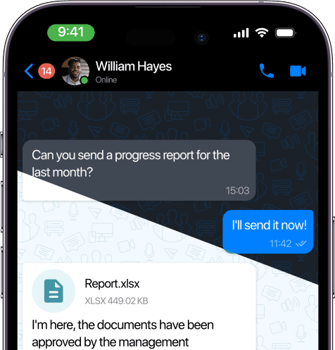Modo escuro para colaboração noturna no aplicativo TrueConf para iOS