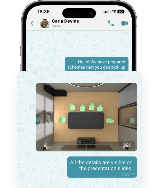 Compartilhamento de arquivos no aplicativo TrueConf para iOS