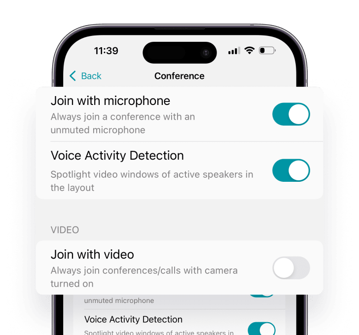 A privacidade é importante no aplicativo TrueConf para iOS