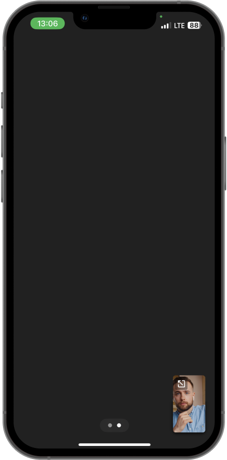 Selección automática de un orador activo en la conferencia de TrueConf en un dispositivo iOS