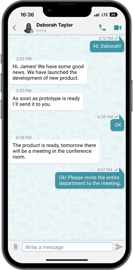Advanced Instant Messaging TrueConf on IOS device