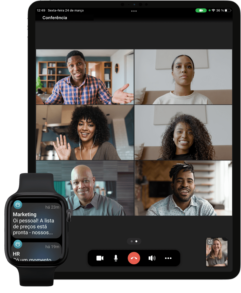 Chamadas de vídeo e conferências no iPhone e iPad