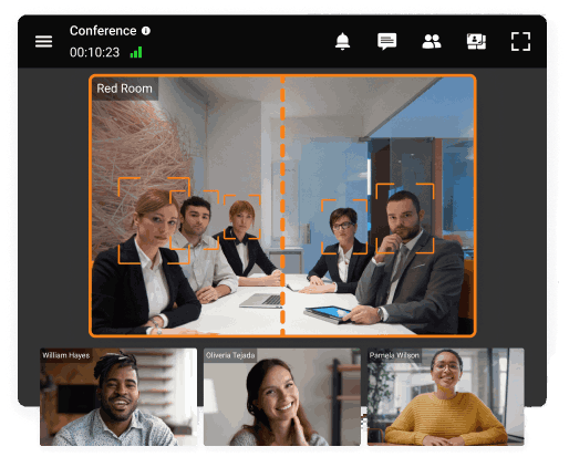 Enfoque automático en los participantes